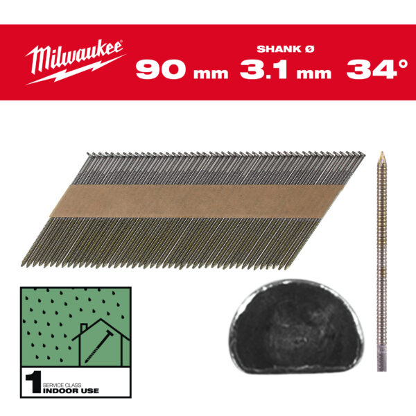 Milwaukee D-Kopf-Nägel 34° 90mm GS SC1 (2.200) – Bild 2