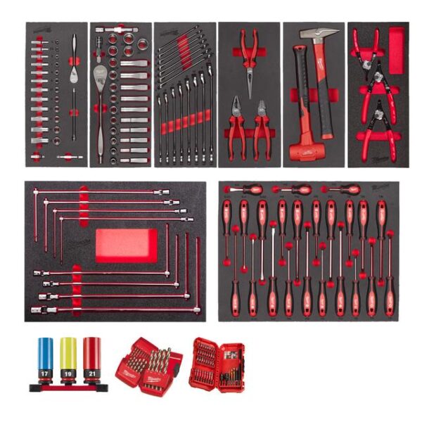Milwaukee Einlagen-Set bestückt Automotive172-tlg.
