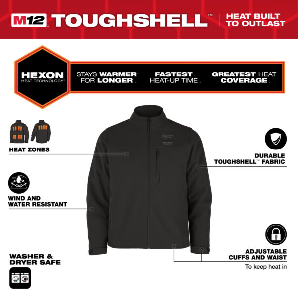 Milwaukee M12HJBL6-0(L) HEATED JACKET BLACK – Bild 6