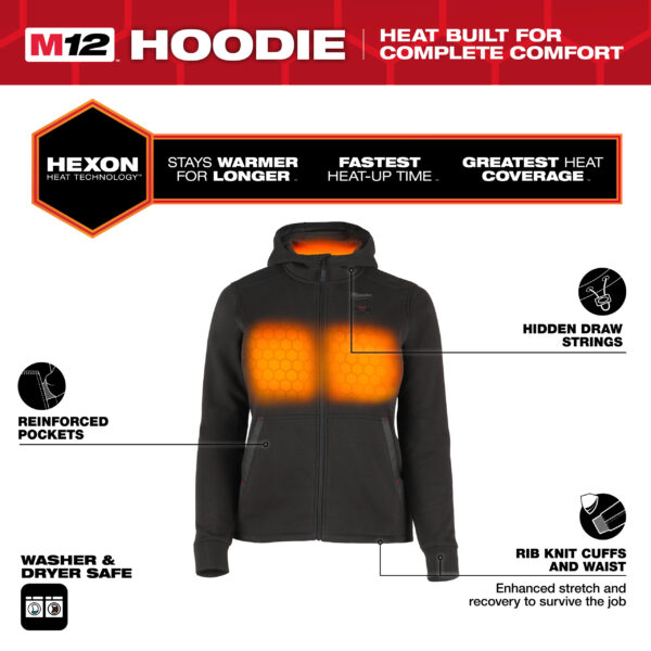 Milwaukee M12HHLBL5-0(L) HEATED HOODIE LADY BL – Bild 2