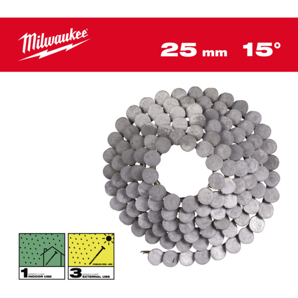 Milwaukee Coil-Nägel 15° 25 mm RS/HDG (2.160)