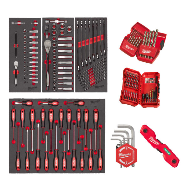 Milwaukee Einlagen-Set bestückt Universal 170-tlg.
