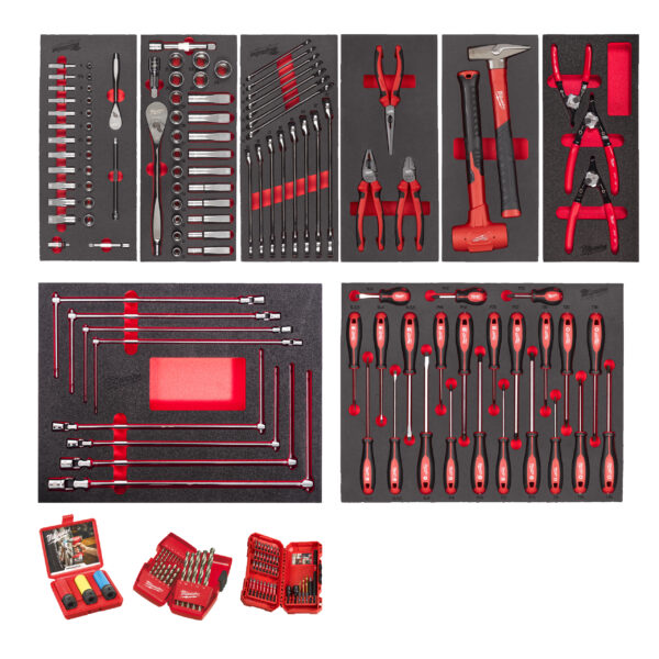 Milwaukee Einlagen-Set bestückt Automotive172-tlg.